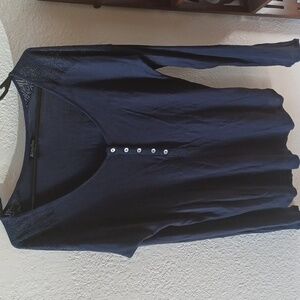 WOMENS LUCKY BRAND LONG SLEEVE, NAVY BLUE MEDIUM